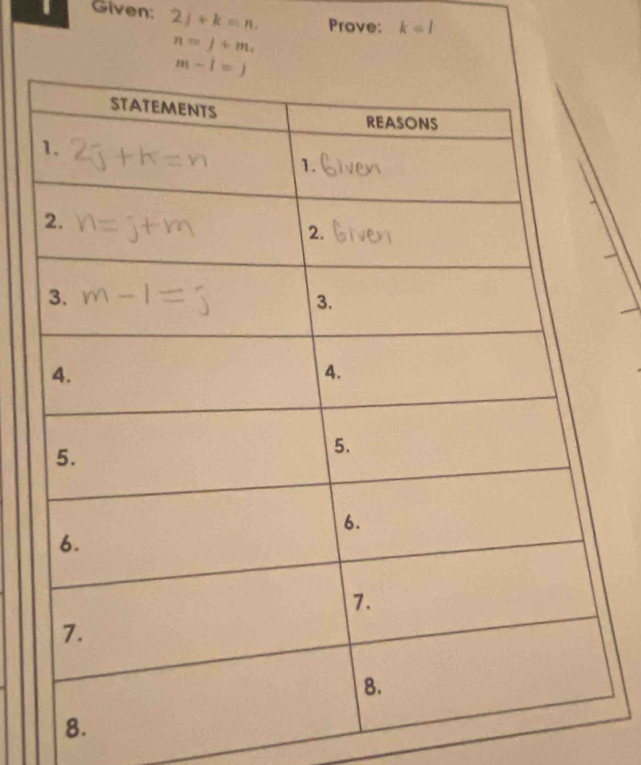 Given: 2j+k=n. Prove: k=1
n=j+m_e