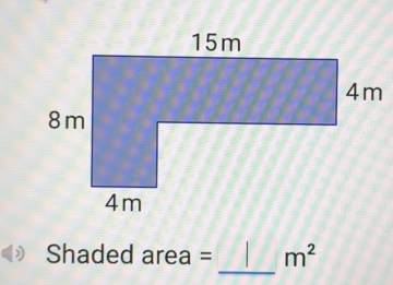 Shaded area = I m^2