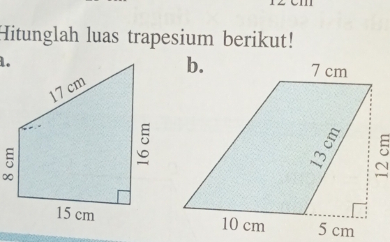 Hitunglah luas trapesium berikut!