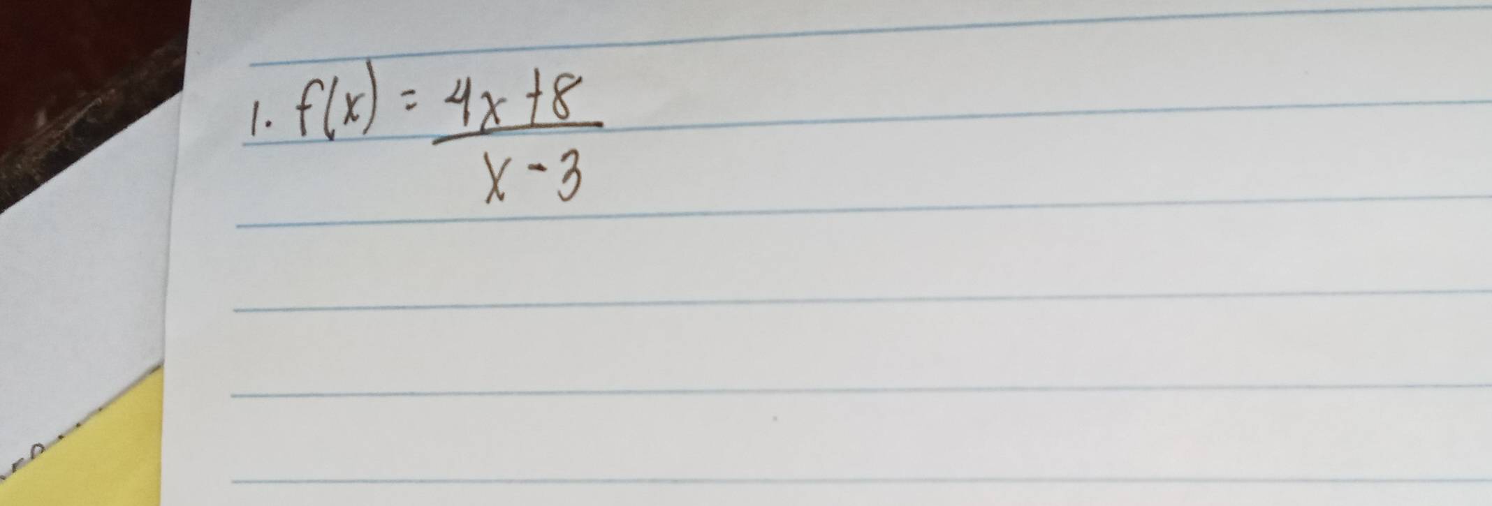 f(x)= (4x+8)/x-3 