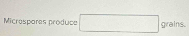 Microspores produce □ grains.