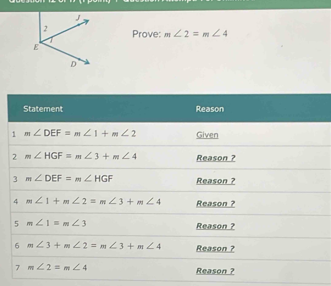 Prove: m∠ 2=m∠ 4