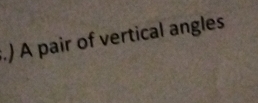 .) A pair of vertical angles