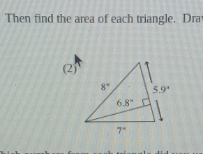 Then find the area of each triangle. Dra
(2)