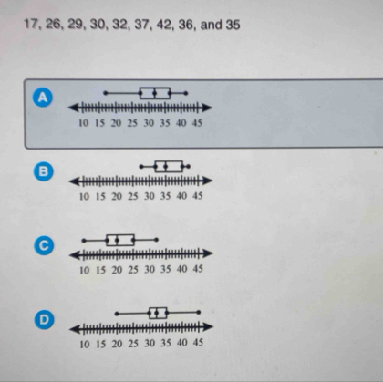 17, 26, 29, 30, 32, 37, 42, 36, and 35
a
B
C
D