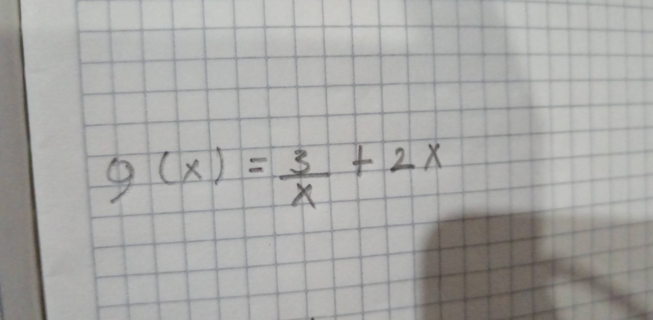 g(x)= 3/x +2x