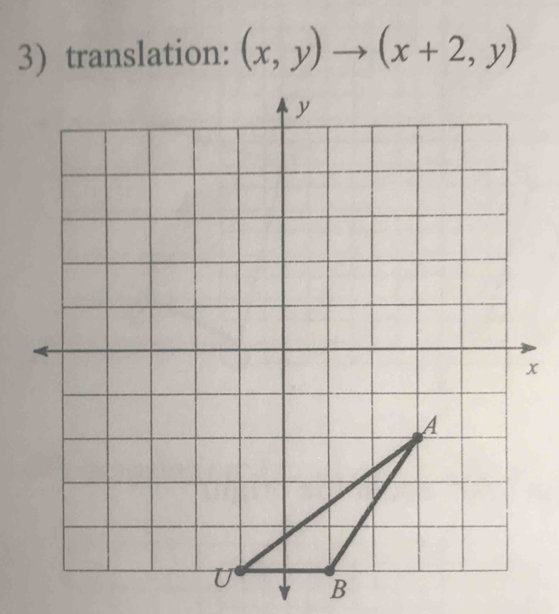 translation: (x,y)to (x+2,y)
x
B