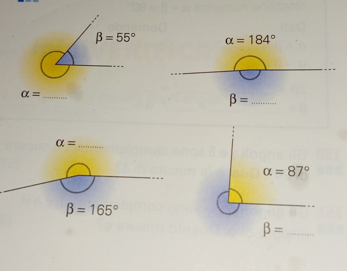 alpha =184°
alpha = _
_ beta =
_ alpha =
alpha =87°
beta =165°
_ beta =