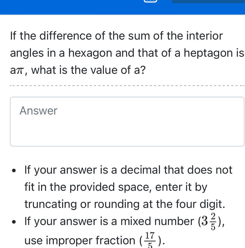 Solved: If the difference of the sum of the interior angles in a ...