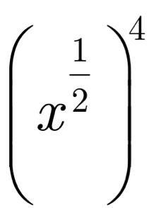 (x^(frac 1)2end(pmatrix)^4