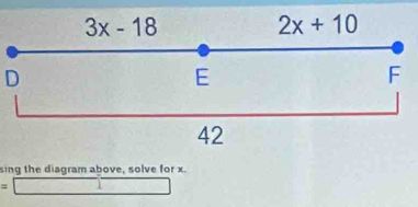 sing the diagram above, solve for x.
=□