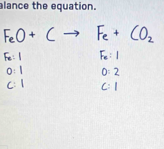 alance the equation.