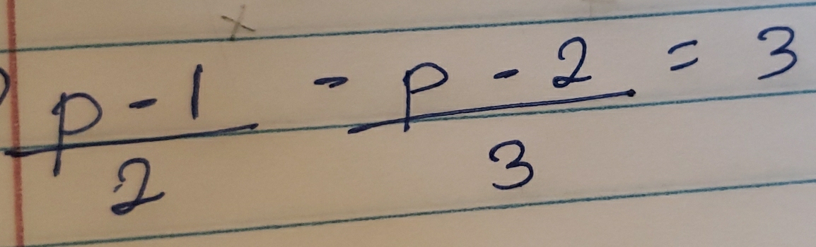  (p-1)/2 - (p-2)/3 =3