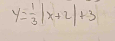 y= 1/3 |x+2|+3