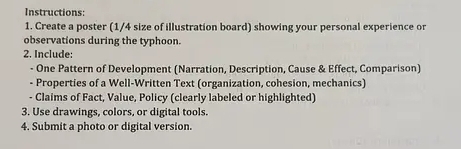 Solved: Instructions: 1. Create a poster (1/4 size of illustration ...