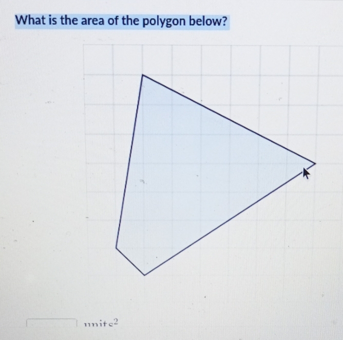 What is the area of the polygon below? 
□ unite^2