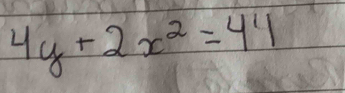 4y+2x^2=411