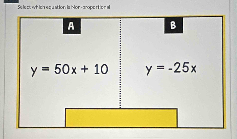 Select which equation is Non-proportional