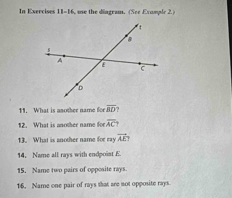 Solved: In Exercises 11-16, use the diagram. (See Example 2.) 11. What ...