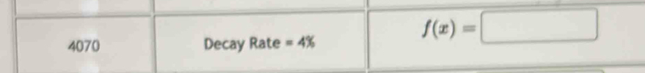 4070 Decay Rate =4%
f(x)=□