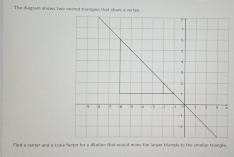 Solved: The diagram shows two nested triangles that share a vertex. χ ...