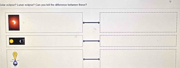 Solar eclipse? Lunar eclipse? Can you tell the difference between these?