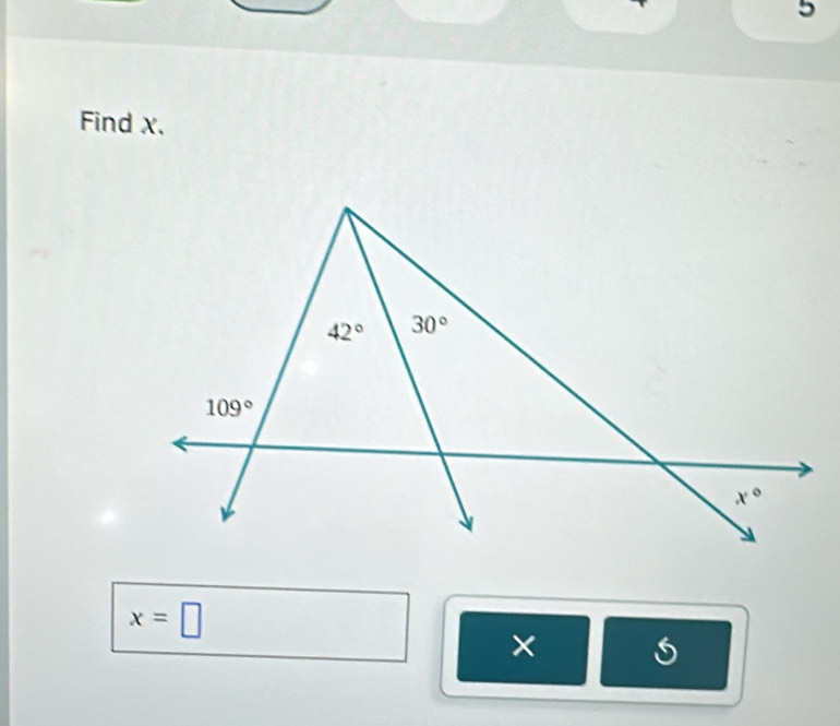 Find x.
x=□
×