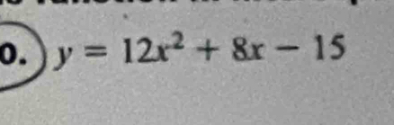 y=12x^2+8x-15