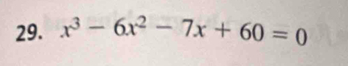 x^3-6x^2-7x+60=0