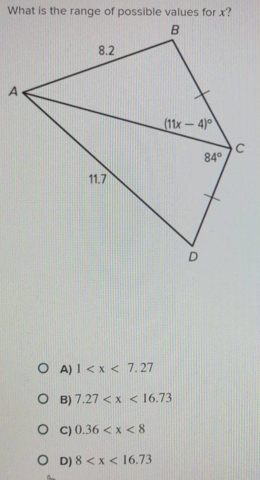 A) 1
B) 7.27
C) 0.36
D) 8