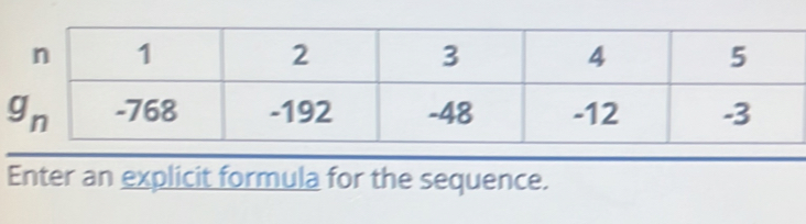 Enter an explicit formula for the sequence.