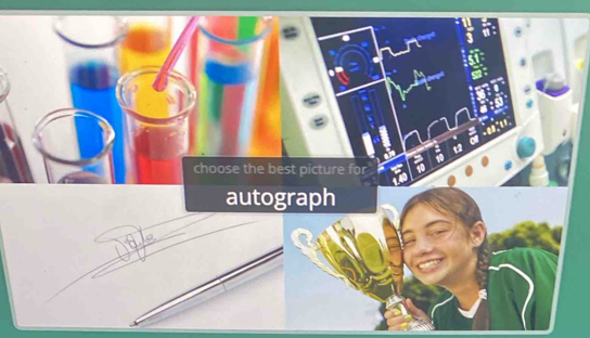 choose the best picture for 
autograph