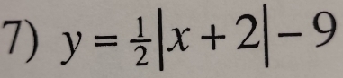 y= 1/2 |x+2|-9