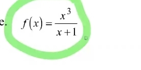 f(x)= x^3/x+1 