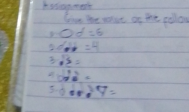 Solved: Fssionmert Give the verue on the collow mod=6 2d+d=4 3· 5= fod ...