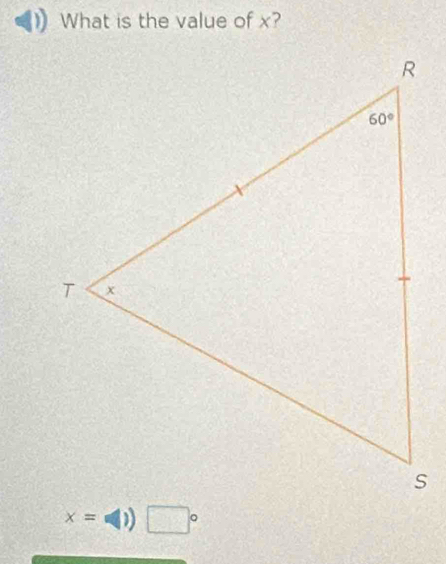 What is the value of x?
x= =(1) □°