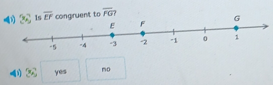 Is overline EF congruent to overline FG 7
yes no