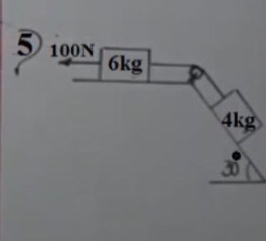 ⑤ 100N
6kg
4kg