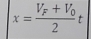 x=frac V_F+V_02t