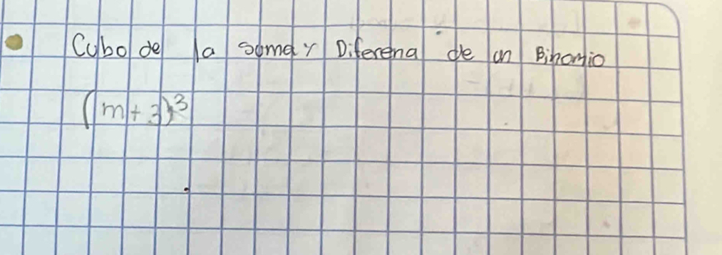 Cubo de a somey Diferena de an Bihonio
(m+3)^3