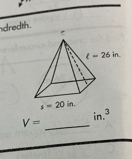 dredth.
in.^3
V= _