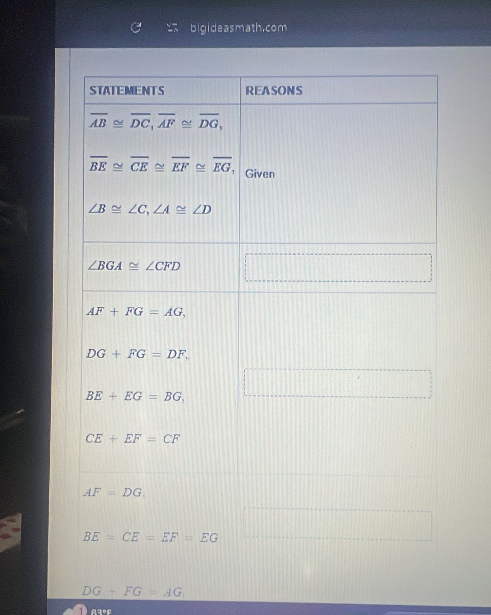 bigideasmath.com
DG+FG=AG
A3°F