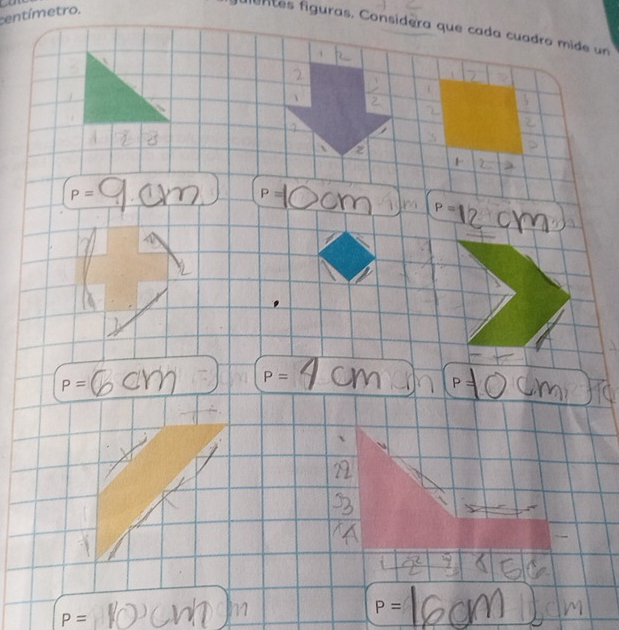 centímetro. 
ulentes figuras. Considera que cada cuadro mide un 
1
P=
P=
P=
P=
P=
P =
P=
P=