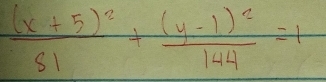 frac (x+5)^281+frac (y-1)^2144=1