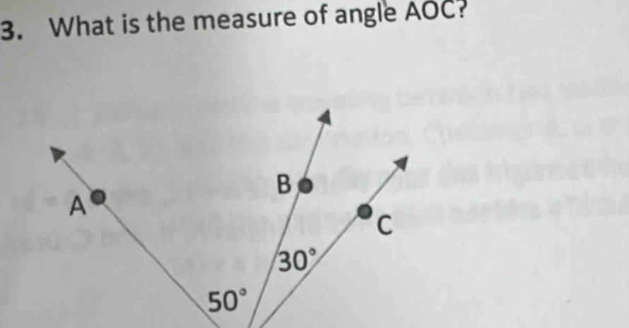 What is the measure of angle AOC?