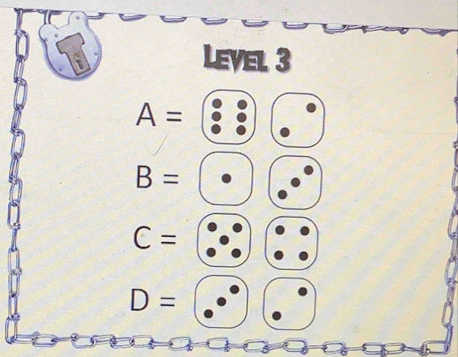 Level 3
A=
B=
C=
D=