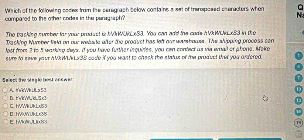 Solved: Which of the following codes from the paragraph below contains ...