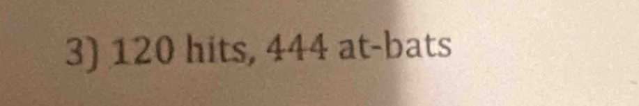 120 hits, 444 at-bats