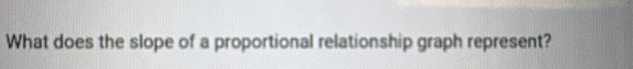 What does the slope of a proportional relationship graph represent?