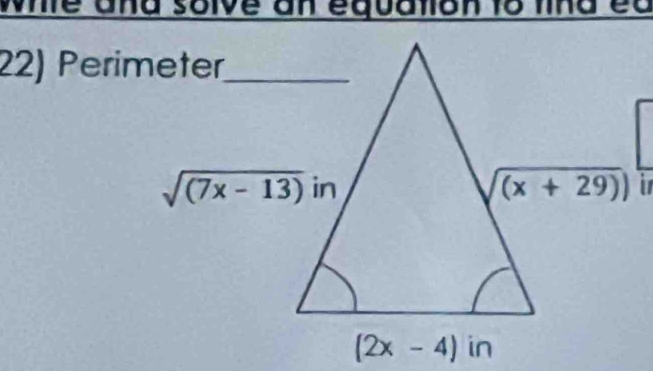 white and soive an equation to find ea